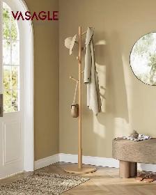 VASAGLE Freestanding Coat Rack – Natural Beige - Photo 3