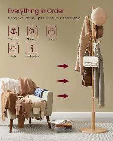 VASAGLE Freestanding Coat Rack – Natural Beige - Photo 4