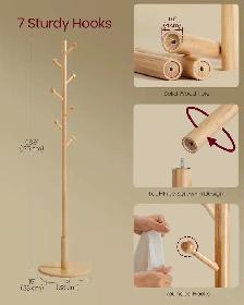 VASAGLE Freestanding Coat Rack – Natural Beige - Photo 7