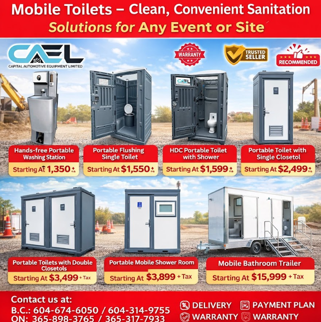 Finance Available! Mobile Toilets Trailers at CAEL