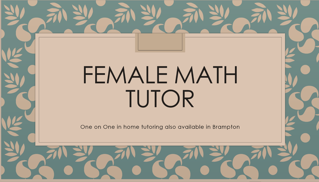 One on One/Online Math Tutor