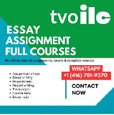 TVO ILC COURSES HELP/ ENTIRE COURSE/ ASSIGNMENT HELP, EXAM HELP