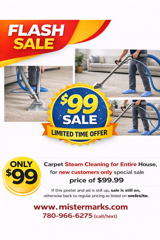 $99 Unlimited Carpet  Cleaning. $199 Furnace/Vents, $249 Combo