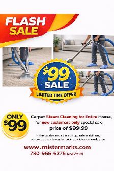 $99 Unlimited Carpet  Cleaning. $199 Furnace/Vents, $249 Combo