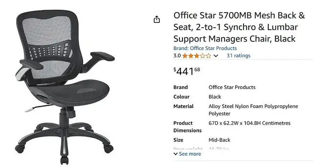 Office Star 5700MB Mesh Back & Seat! - Photo 4