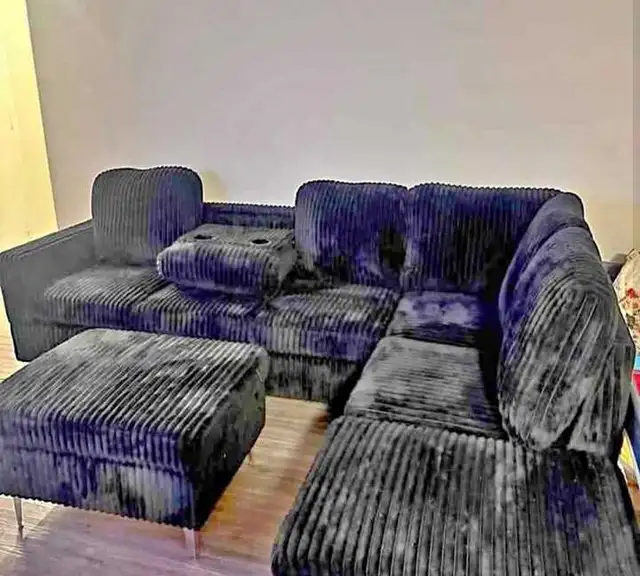 black corduroy Sectional sofa