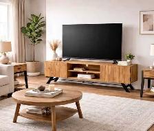 brand new wooden TV stand in box