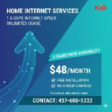 Best 1.5 Gbps Cheap Home Internet | Unlimited & Free Install