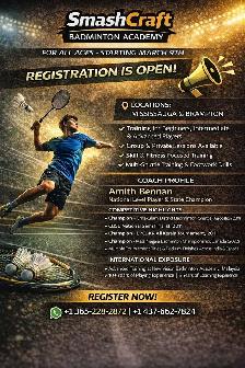 Badminton Coaching - Beginners to Advanced | Kids Welcome