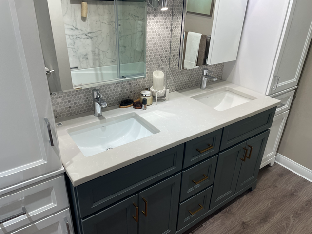Stonewood 60' Double Sink Quartz bathroom countertop CLEARANCE