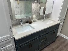 Stonewood 60' Double Sink Quartz bathroom countertop CLEARANCE