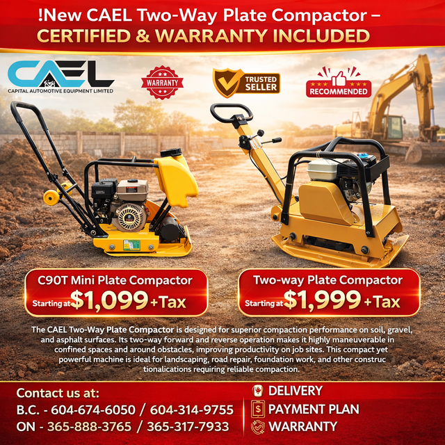 New CAEL Two-Way Plate Compactor – CERTFIED & WARRANTY