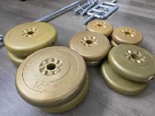 ️ Adjustable Weight Set   Barbell & Dumbbells (70 lbs Plates) - Photo 3