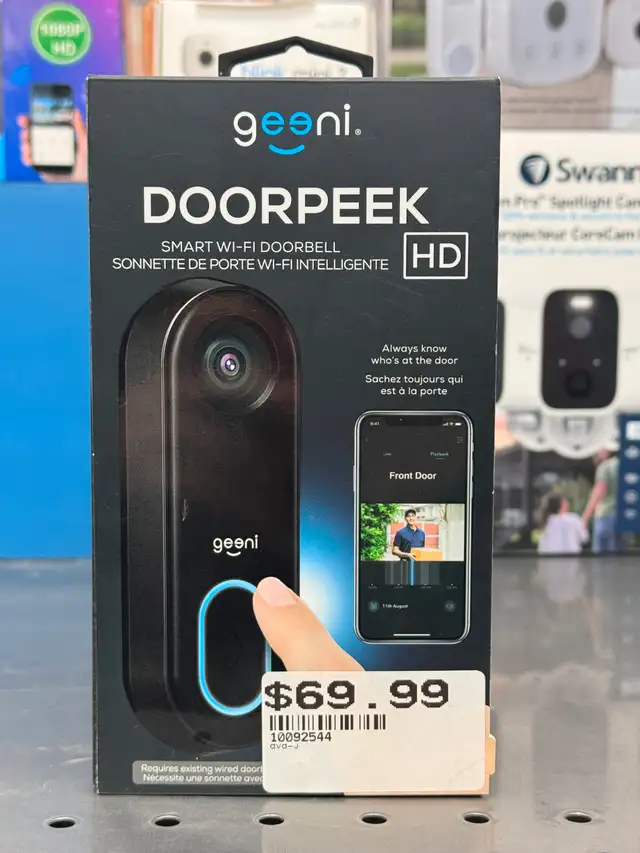 Geeni DOORPEEK Smart Wired Doorbell with 1080p HD Camera - NEW