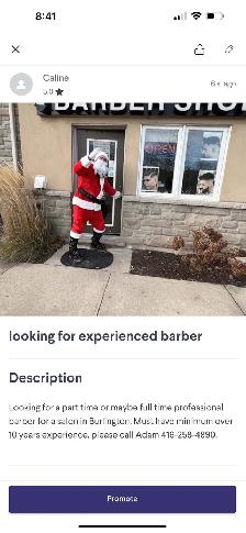 looking for barber and renting barber chair