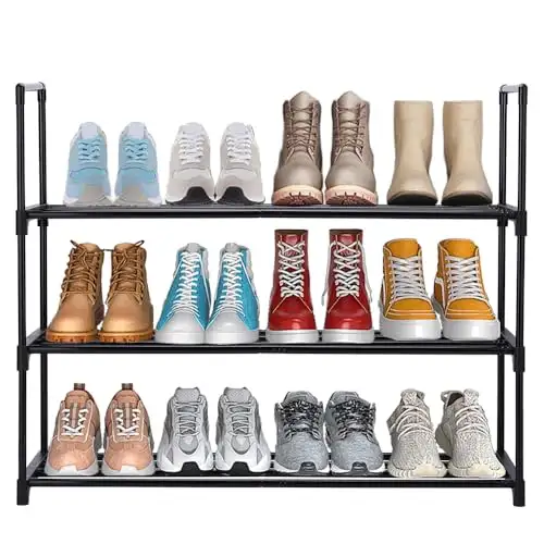 (New)3-Tiers Shoe Rack Shoe Storage Organizer for Entryway Close