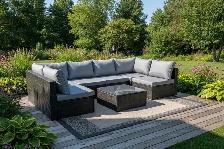 Brand New 7 pcs Patio Furniture Set with Glass Coffee Table $499