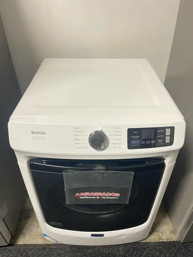 NEW 27" Maytag Electric Steam Dryer (7.4 Cu.Ft) Stackable - Photo 2