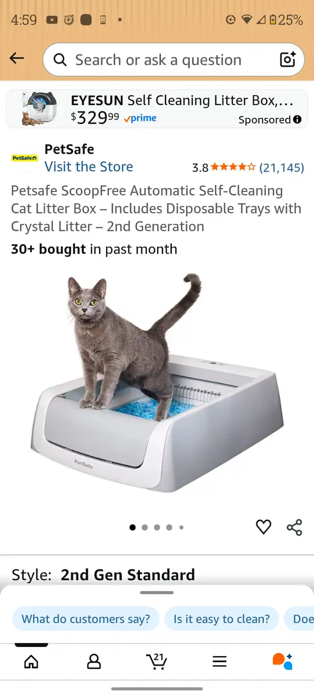 PetSafe scoopfree self cleaning litter box