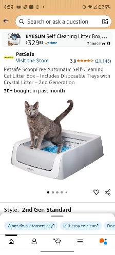 PetSafe scoopfree self cleaning litter box