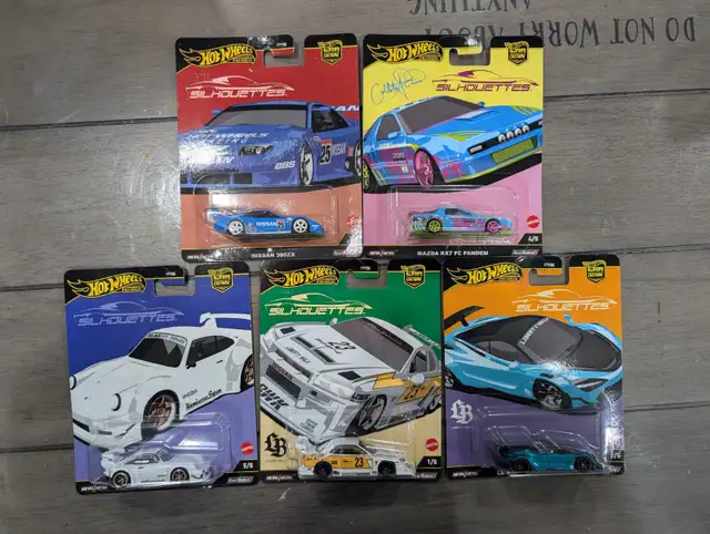 Set of 5 Hot Wheels Premium Car Culture Silhouettes