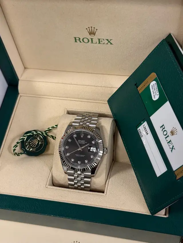 Rolex Datejust 41 Black Diamond Dial Full Set