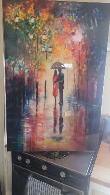 Très beau et grand cadre ( toile ) fais a la main .