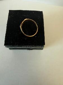 10K Gold Children's Signet Ring~Size 3 - Photo 3