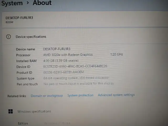 Lenovo Ideapad 1 AMD 3020Ee 4GB 64GB Windows 11 Laptop - Photo 4