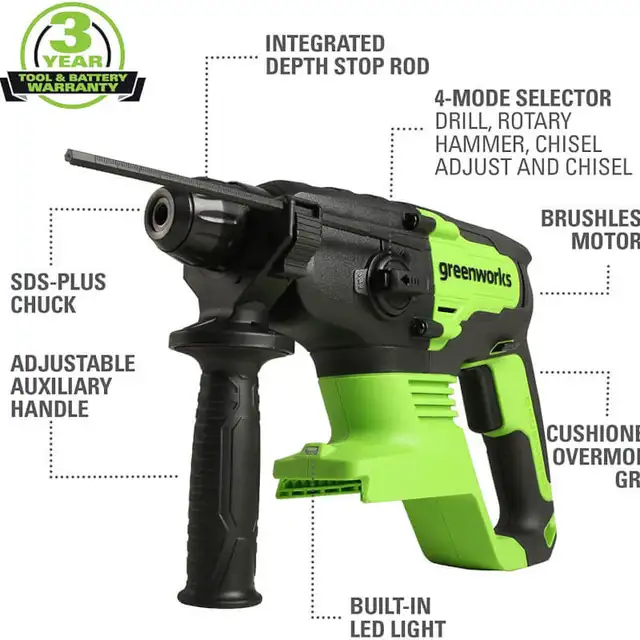 Greenworks 24v Rotary Hammer - Photo 2
