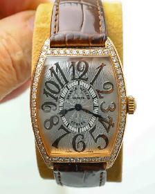 2015 Franck Muller 18kt Gold Curvex Quartz with Factory Diamonds