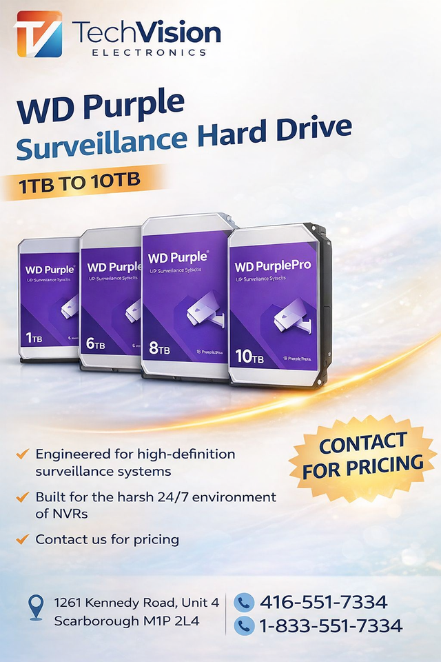 WD SURVEILLANCE HARD DRIVE 1 TB TO 10 TBSURVEILLANCE-GRADE HARD