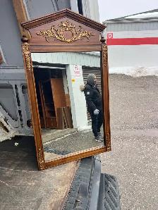 Free delivery used Ornate Wooden Framed Wall Mirror