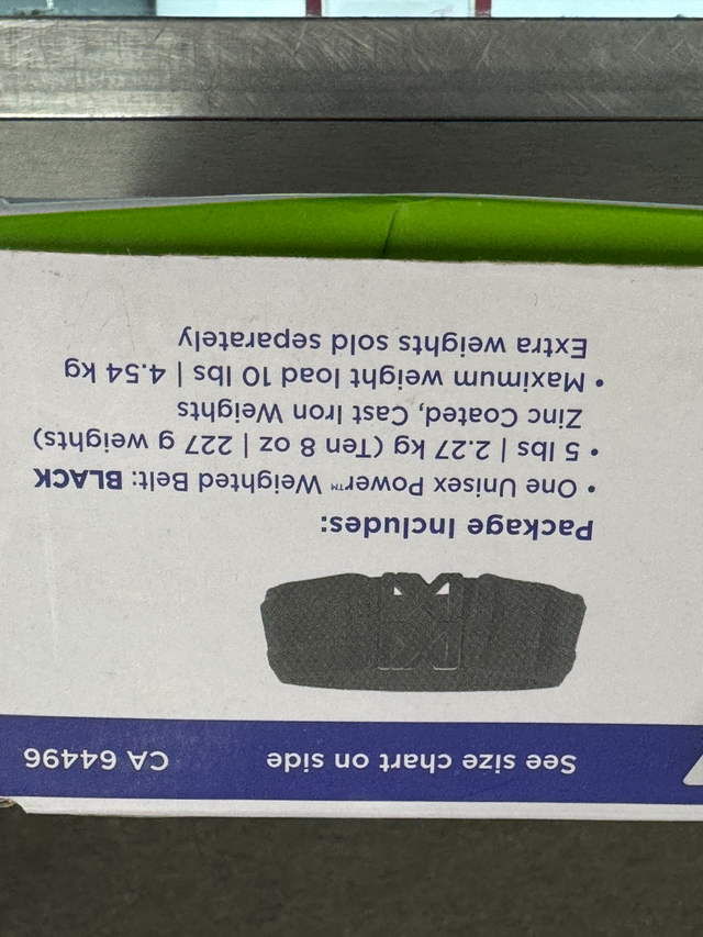 Power WearHouse Weighted Belt 5lbs. - BRAND NEW - Photo 2