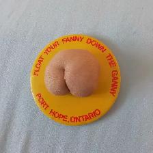 vintage PORT HOPE pin FLOAT YOUR FANNY DOWN THE GRANNY
