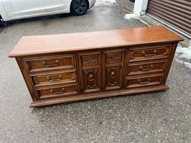 Free delivery used Vintage Wooden Dresser - Photo 5