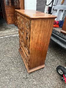 Free delivery used Vintage Wood Armoire Dresser - Photo 5