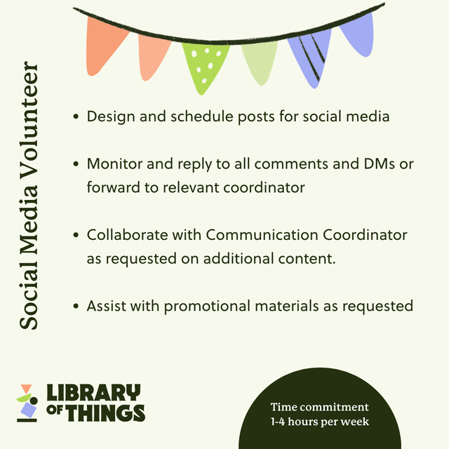 Volunteer Needed: Social Media Volunteer