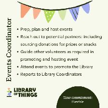 Volunteer Needed: Events Coordinator