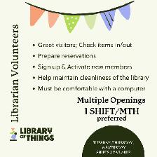 Volunteers Needed: Librarian Volunteer