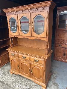 Free delivery used Wooden China Cabinet with Glass Doors - Photo 4