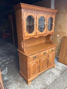 Free delivery used Wooden China Cabinet with Glass Doors - Photo 5