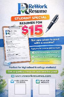 Student Resume Writing – Summer Job Special ($15)