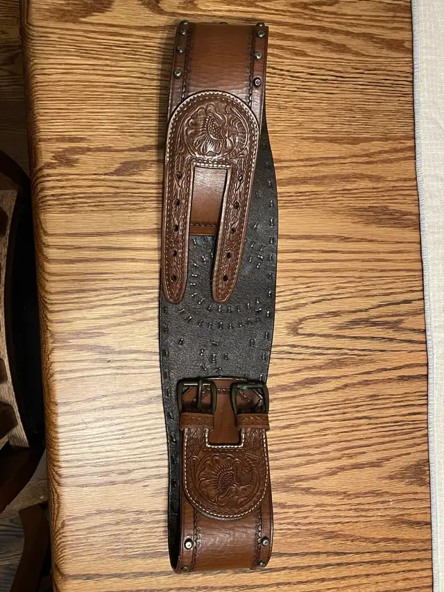 Double RL Ralph Lauren leather belt - Photo 5