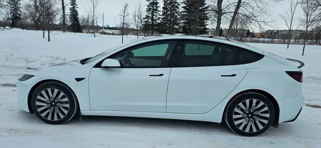 2025 TESLA MODEL 3 LONGE RANGE ALL WHEEL DRIVE WHITE ON WHITE - Photo 2