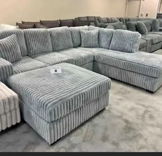Brand new 6 seater corduroy sectional couch