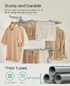 SONGMICS 4-Tier Clothes Drying Rack with Wheels – Dove Gray - Photo 5