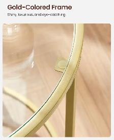 VASAGLE Gold Glass Side Table – Modern Accent Table - Photo 6