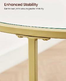 VASAGLE Gold Glass Side Table – Modern Accent Table - Photo 7