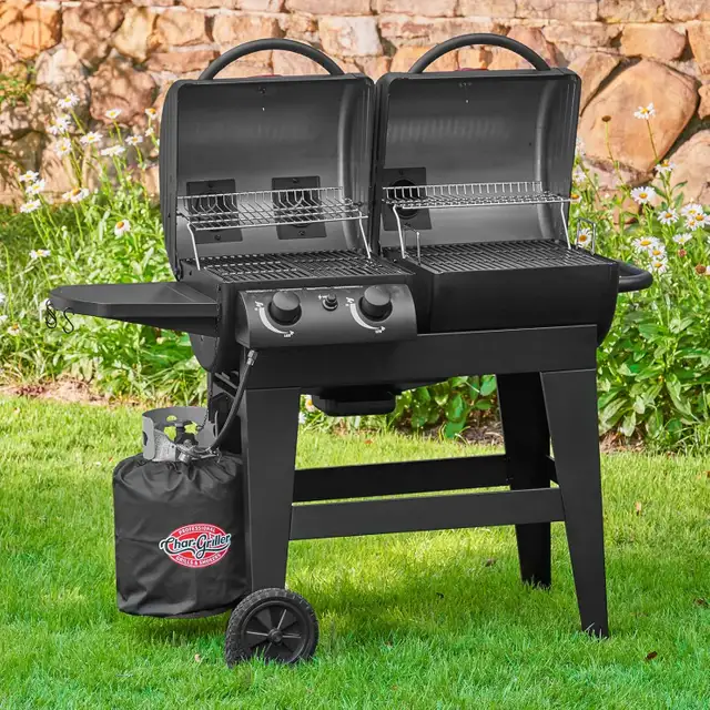 CHAR-GRILLER DUAL FUEL PRO: GAS & CHARCOAL BBQ SMOKER COMBO - Photo 3